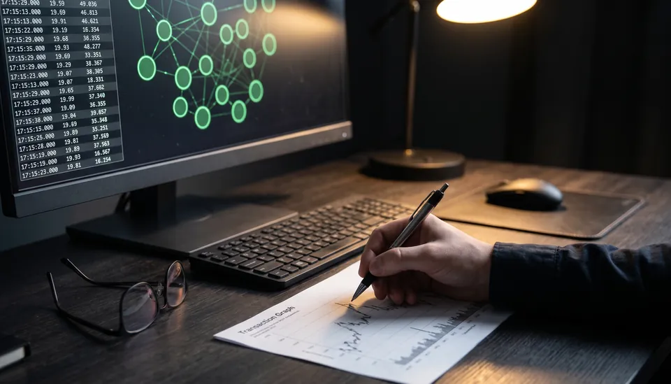 Analyst tracing transaction relationships across a digital-asset network