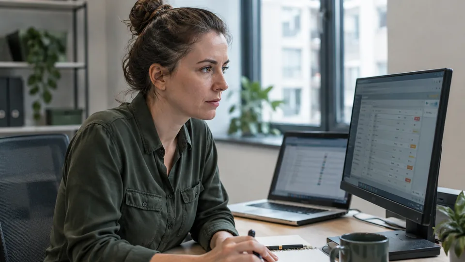 Business process owner reviewing flagged exceptions from an automated invoice workflow.
