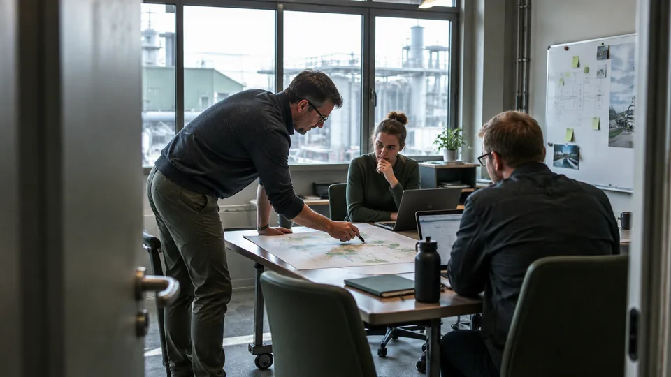 Risk adviser mapping essential business services for a medium sized industrial company.
